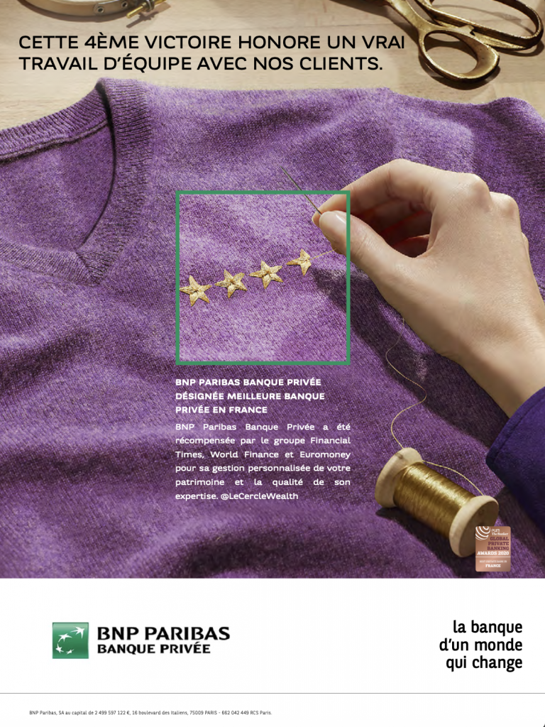 Pub broderie BNP Paribas